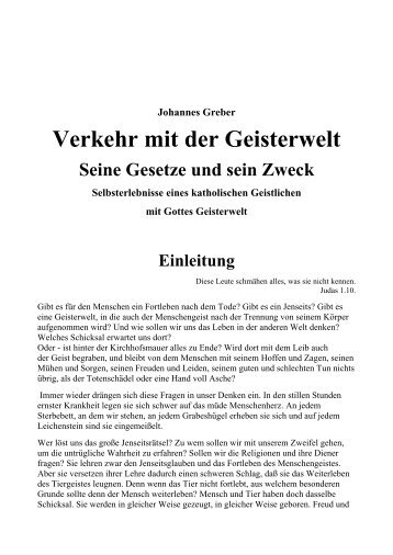 J. Greber: Verkehr mit der Geisterwelt / Gesetze ... - Frankenreich.net