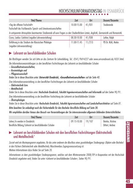 HIT - Zentrale Studienberatung Osnabrück