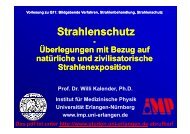 Strahlenschutz - Instituts für Medizinische Physik