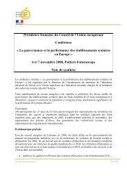 La gouvernance et la performance des établissements s