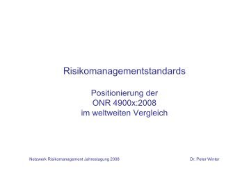 Risikomanagementstandards - Netzwerk Risikomanagement