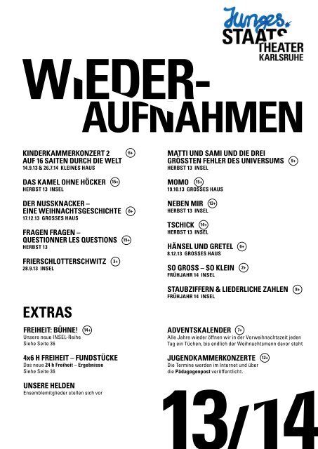 JUNGES STAATSTHEATER Spielzeitheft 13/14 - Badisches ...