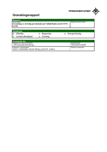 Granskingsrapport - Petroleumstilsynet