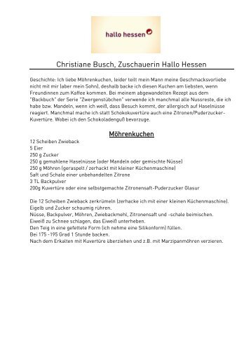 Christiane Busch, Zuschauerin Hallo Hessen