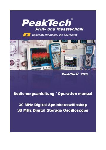 Bedienungsanleitung / Operation manual 30 MHz Digital ...