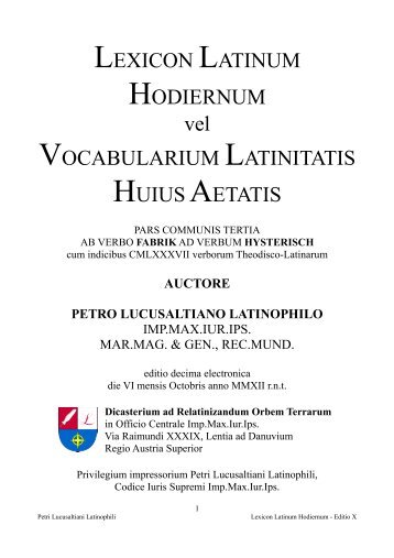 Index verborum Theodisco-Latinarum - Lexicon Latinum Hodiernum