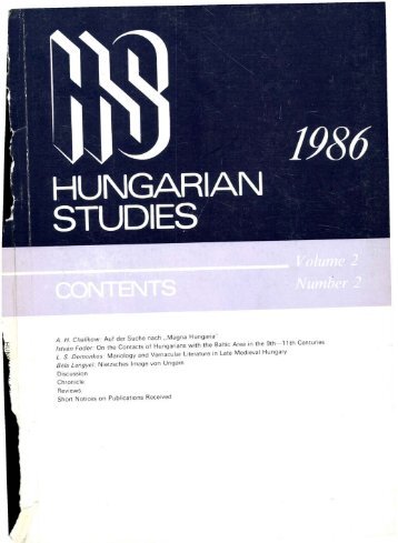 HUNGARIAN STUDIES 2. No. 2. Nemzetközi Magyar ... - EPA