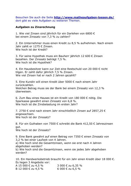 Zu Den Aufgaben Matheaufgaben Loesen