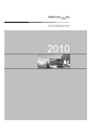 Ariston Geschäftsbericht 2010-12-31 - Anleihen-Finder.de