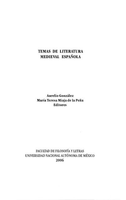 TEMAS DE LITERATURA MEDIEVAL ESPANOLA