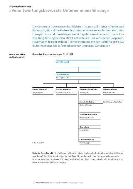 Geschäftsbericht 2007 - Schlatter