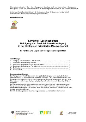 (Lösungsblätter) Reinigung und Desinfektion - Oekolandbau.de