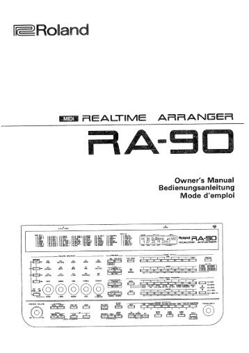 RA-90 Mode d'emploi - Roland Central Europe