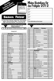 MeineBestellungfür dasFrühjahr2012 - Samen Fetzer