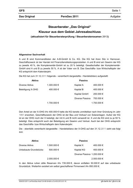 Übungsklausuren steuerberater Übungsklausuren steuerberater