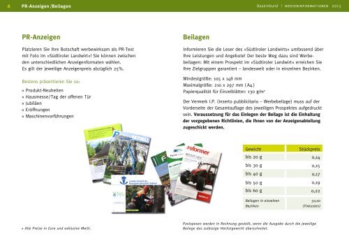 Medieninformationen - Südtiroler Bauernbund