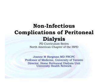 Non-Infectious Complications of Peritoneal Dialysis