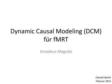 Dynamic Causal Modeling (DCM) für fMRT