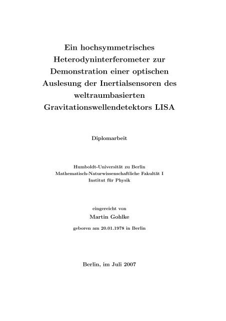 Ein hochsymmetrisches Heterodyninterferometer zur Demonstration ...