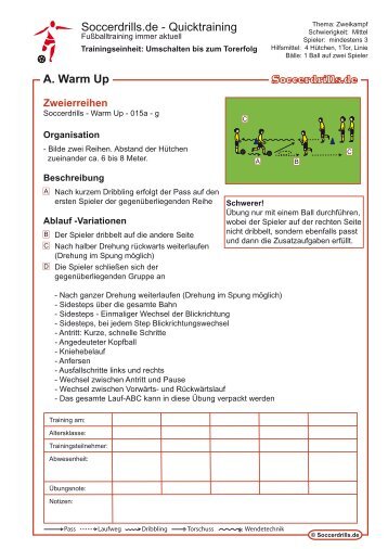Sämtliche Trainingsinhalte als PDF (278KB) - Soccerdrills