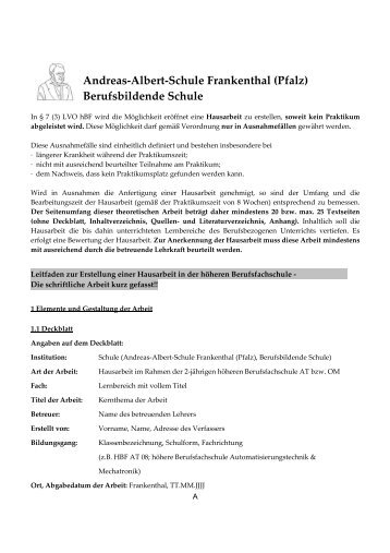 hBF Leitfaden Hausarbeit - Andreas-Albert-Schule