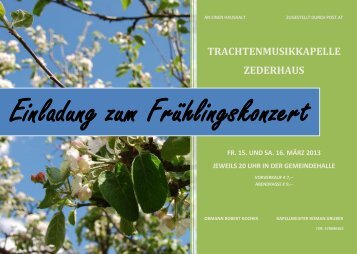 Konzertprogramm - Trachtenmusikkapelle Zederhaus