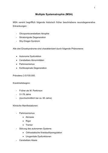 Multiple Systematrophie (MSA)