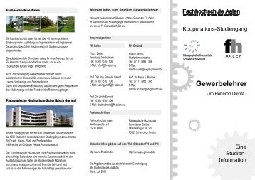 Gewerbelehrer - Hochschule Aalen