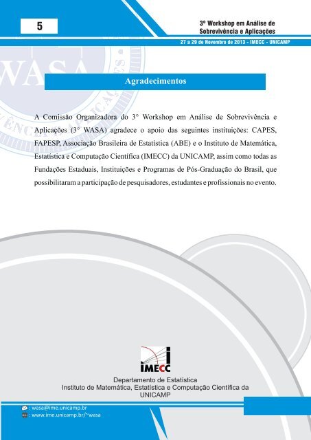 Programas e Resumos 3 WASA 2013