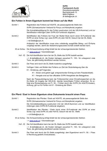 Download der Anleitung zum Pferdepass - SVPK