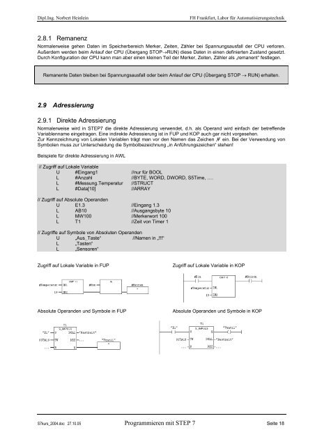 Simatic S7 von Siemens - Portal Automatisierungstechnik der tsm