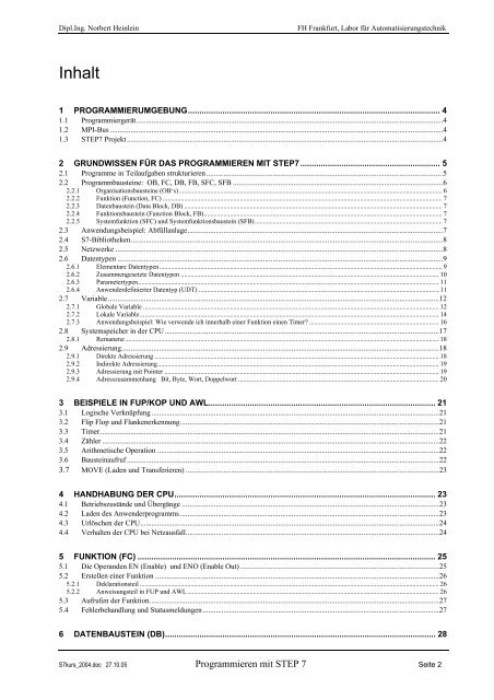 Simatic S7 von Siemens - Portal Automatisierungstechnik der tsm