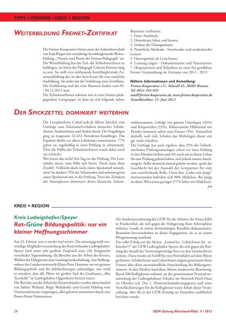 GEW-ZEiTUnG Rheinland-Pfalz