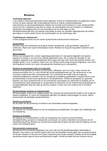 Bijlage 1c: Toetsingscriteria Reclame - Gemeente Vught