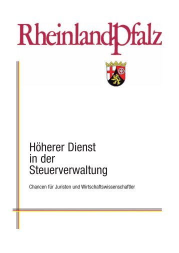 Höherer Dienst in der Steuerverwaltung - Oberfinanzdirektion Koblenz