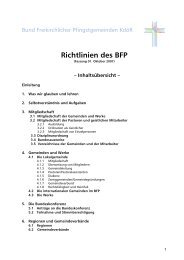 Richtlinien des BFP - Bund Freikirchlicher Pfingstgemeinden Kdör