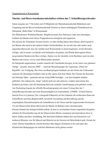 Ausführlicher Bericht - Marinekameradschaft Hildesheim