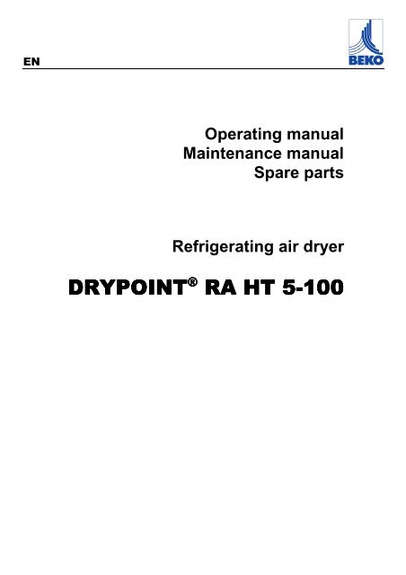 DRYPOINT RA HT 5-100 manual en 2009-11 - BEKO ...