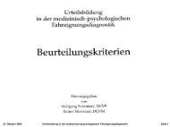 21. Oktober 2005 Urteilsbildung in der medizinisch-psychologischen ...