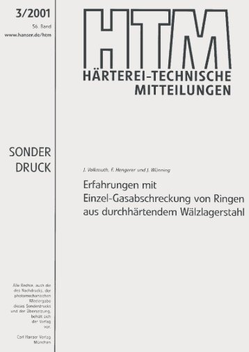 Erfahrungen mit Einzel-Gasabschreckung von Ringen aus ...