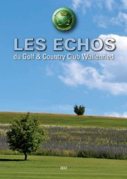 palmares saison 2012 - Golf und Country Club Wallenried