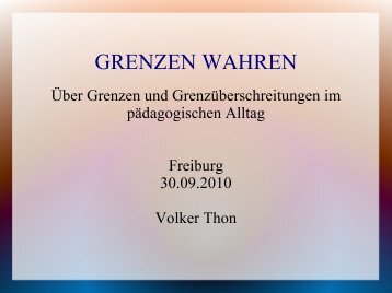 Vortrag Volker Thon - AGE Freiburg