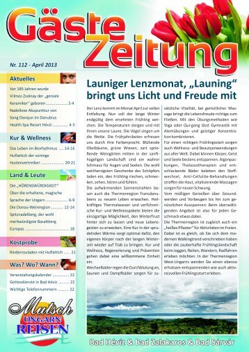 Gästezeitung 112. April - Kur und Gesundheit in Bad Hévíz