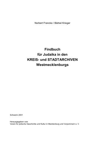 und STADTARCHIVEN Westmecklenburgs - Verein für jüdische ...