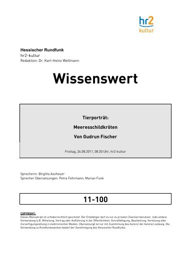 Manuskript - Hessischer Rundfunk