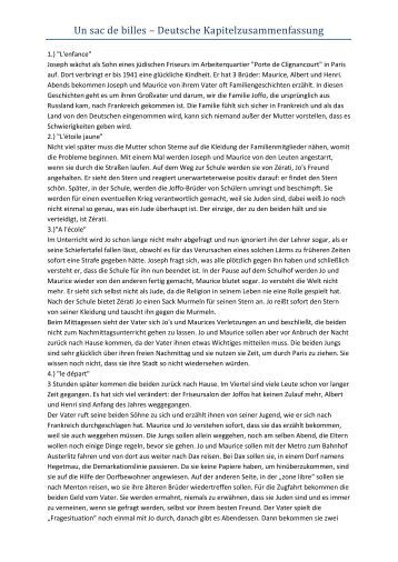 Un Sac De Billes Deutsch Un Sac De Billes Deutsch