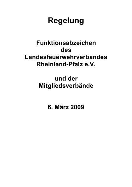 Funktionsabzeichen Verbände - Landesfeuerwehrverband ...