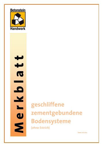 Merkblatt der BFTN im ZDB 07.2011 - Dyckerhoff Weiss