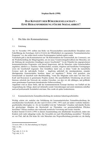 Die Idee des Kommunitarismus (PDF) - Homepage von Stephan Barth