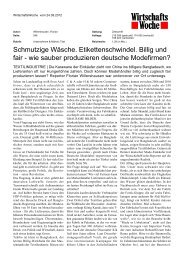 Schmutzige Wäsche. Etikettenschwindel. Billig und fair - wie sauber ...